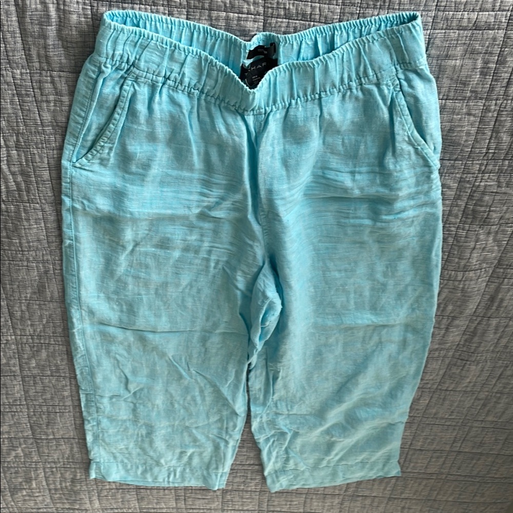 Tahari Sky Blue Linen Pants - Picture 3 of 3